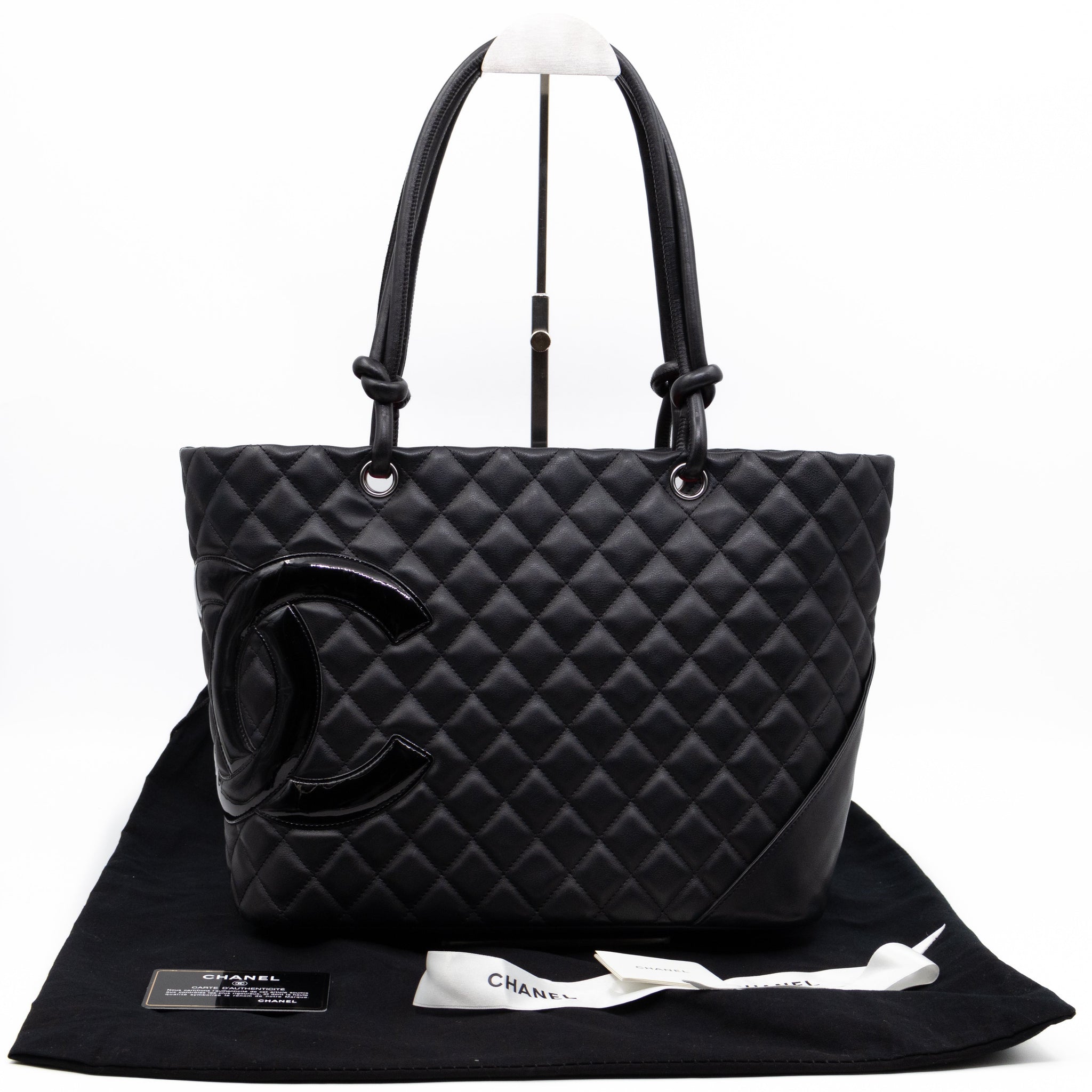 Cambon Tote Quilted Black Leather