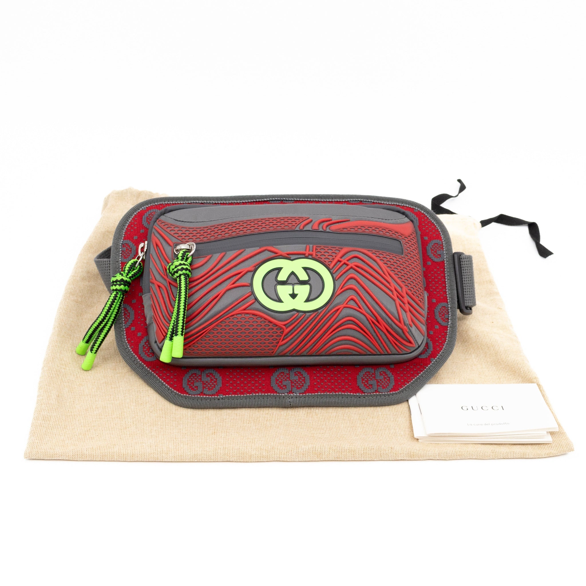 Gucci Sling Belt Bag Jersey GG Alloy Grey