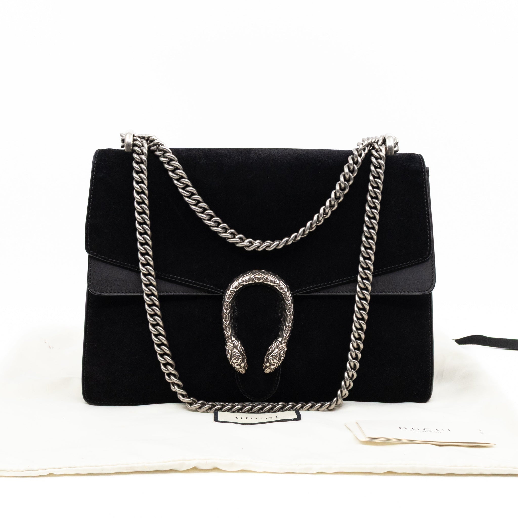 Gucci Dionysus Medium Black Suede Leather