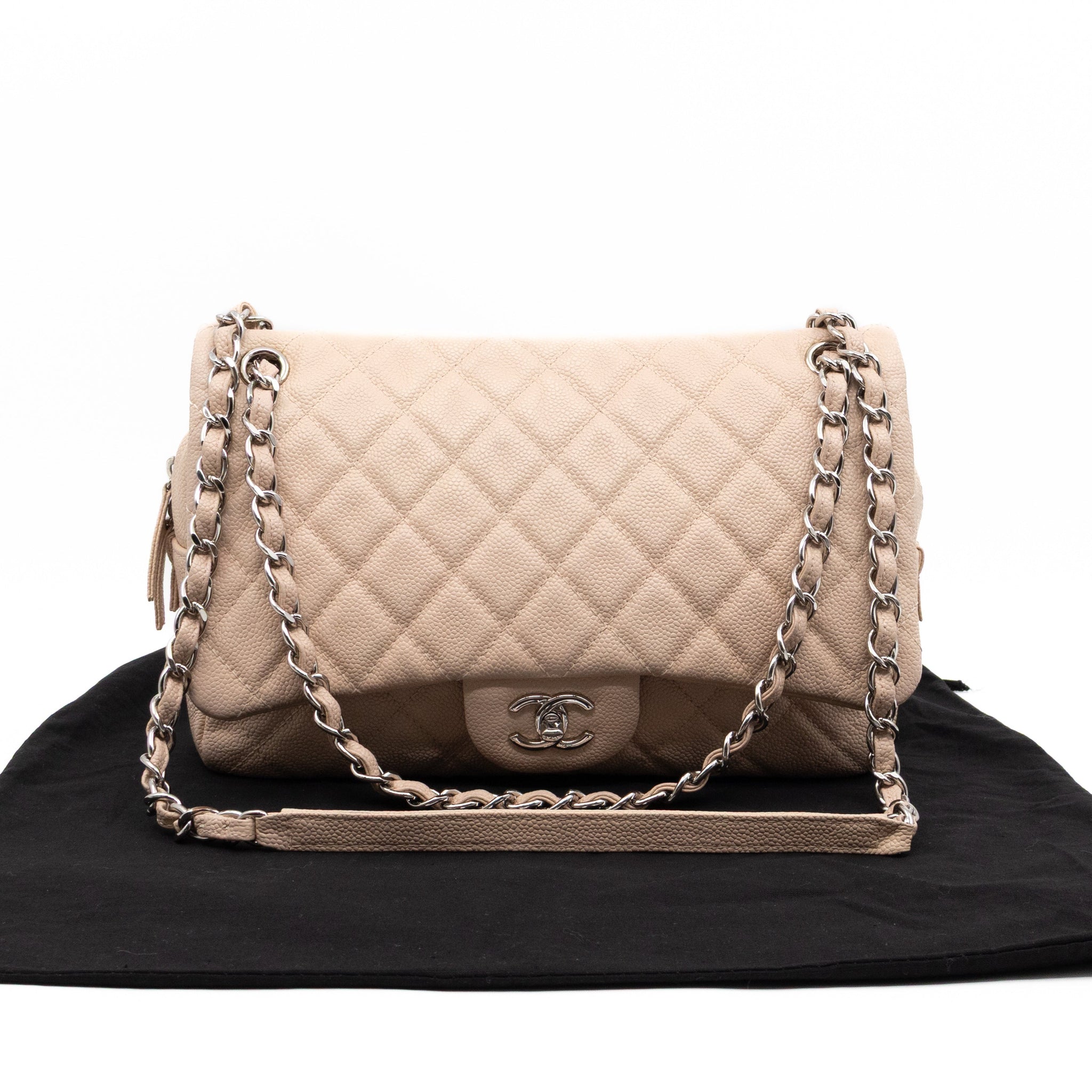 Casual Journey Flap Bag Beige Leather Silver