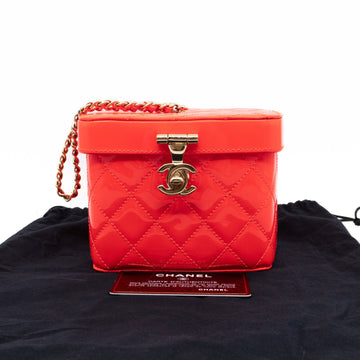 Vanity Case Minaudiere Pink Patent Leather