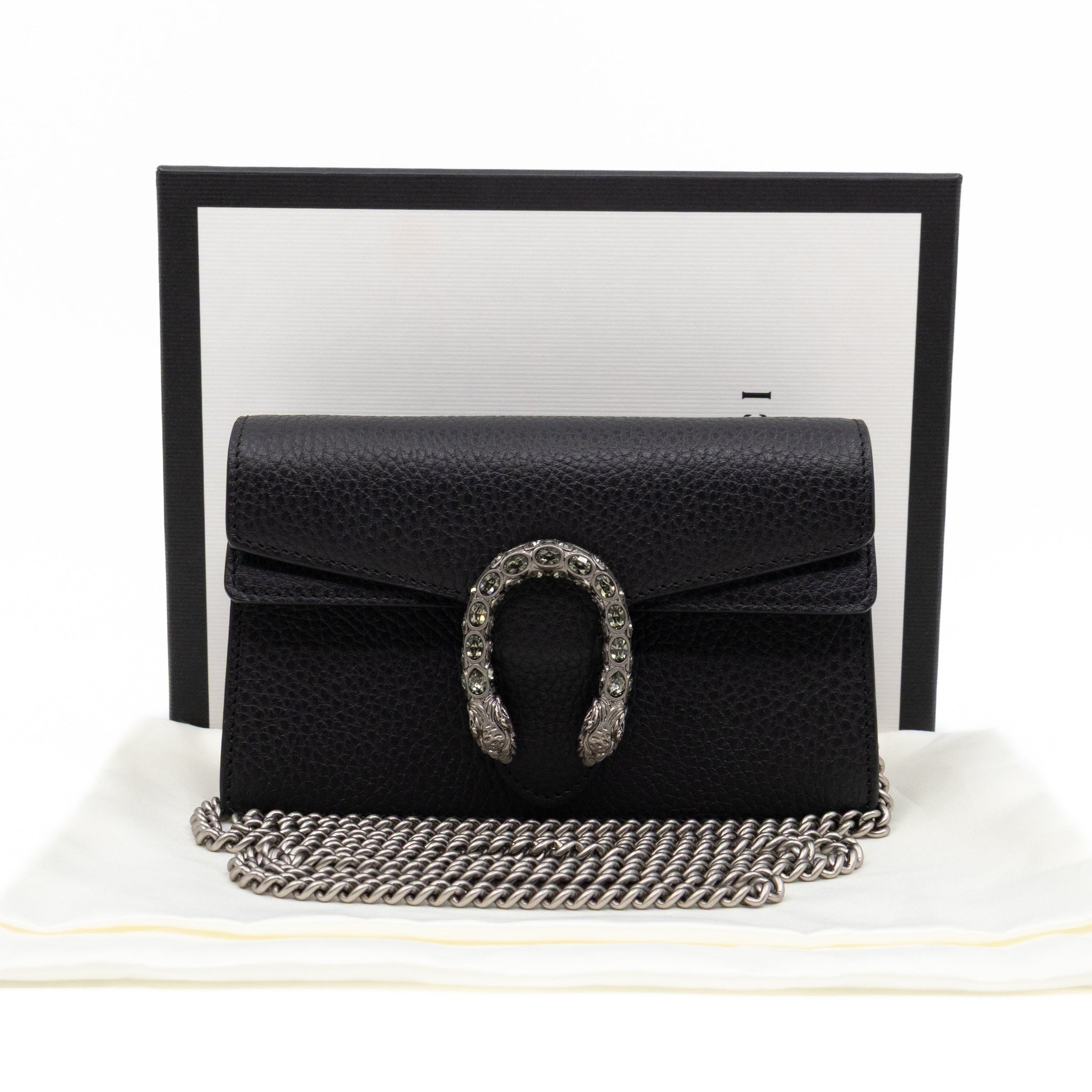 Gucci Dionysus Super Mini Black Leather