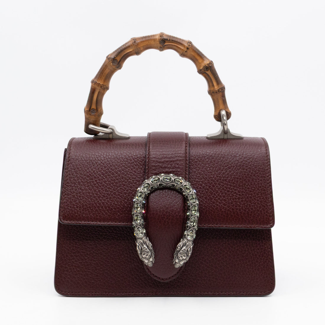 Gucci Dionysus Mini Bamboo Top Handle Burgundy Leather