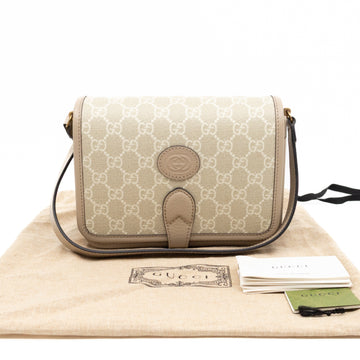 Gucci Mini Crossbody Bag Interlocking G Beige GG Supreme Canvas