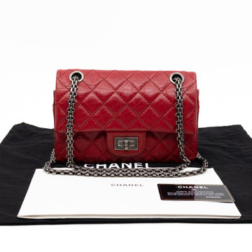 2.55 Reissue Mini Double Flap Red Leather