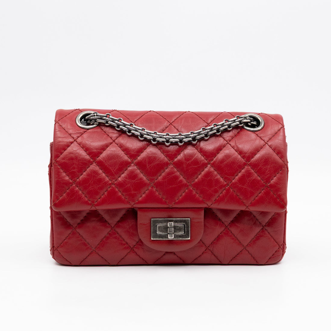 2.55 Reissue Mini Double Flap Red Leather