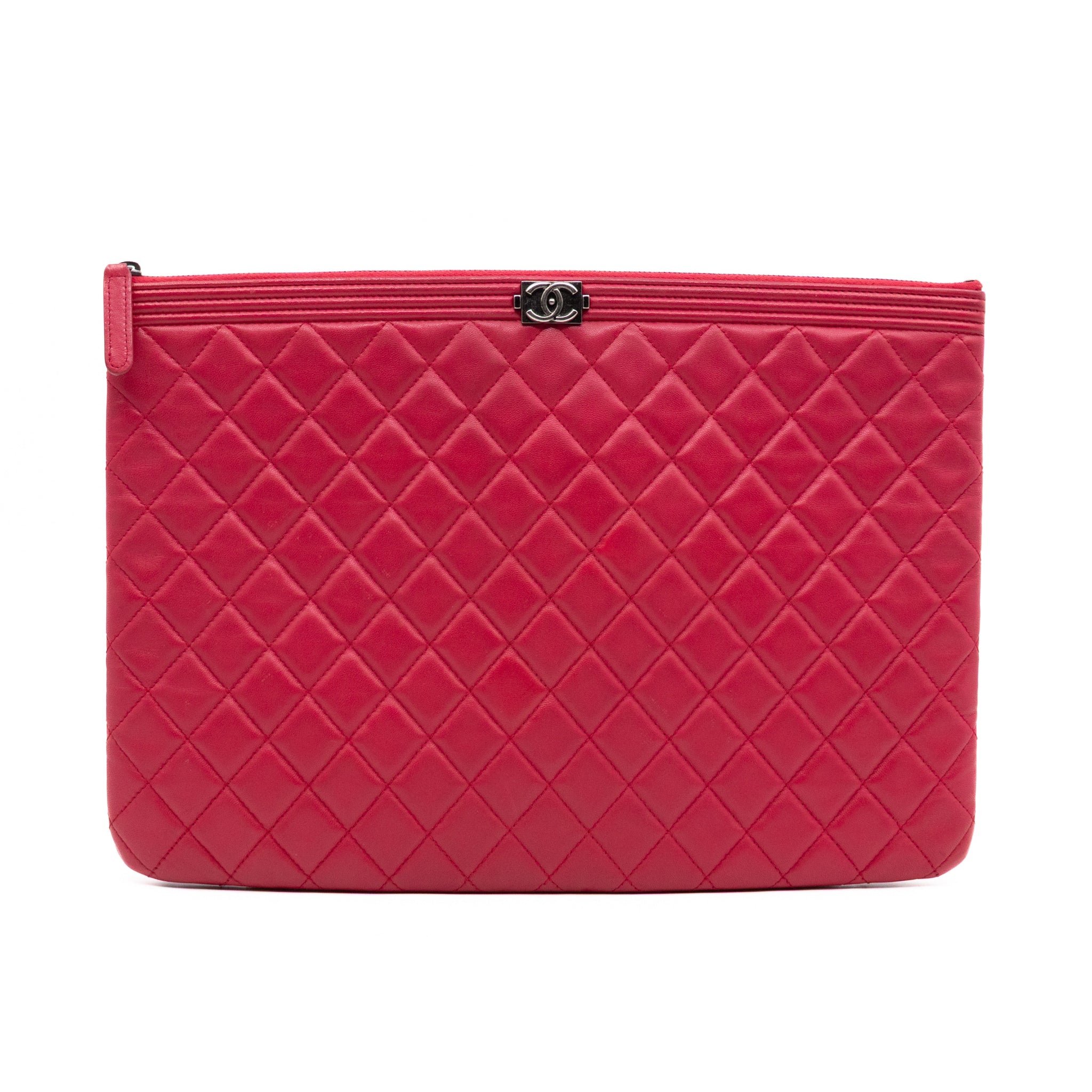 Boy O Case Clutch Large Pink Leather