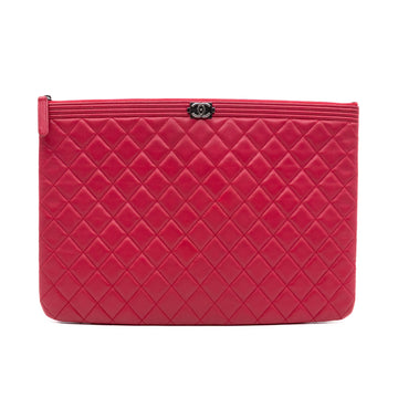 Boy O Case Clutch Large Pink Leather