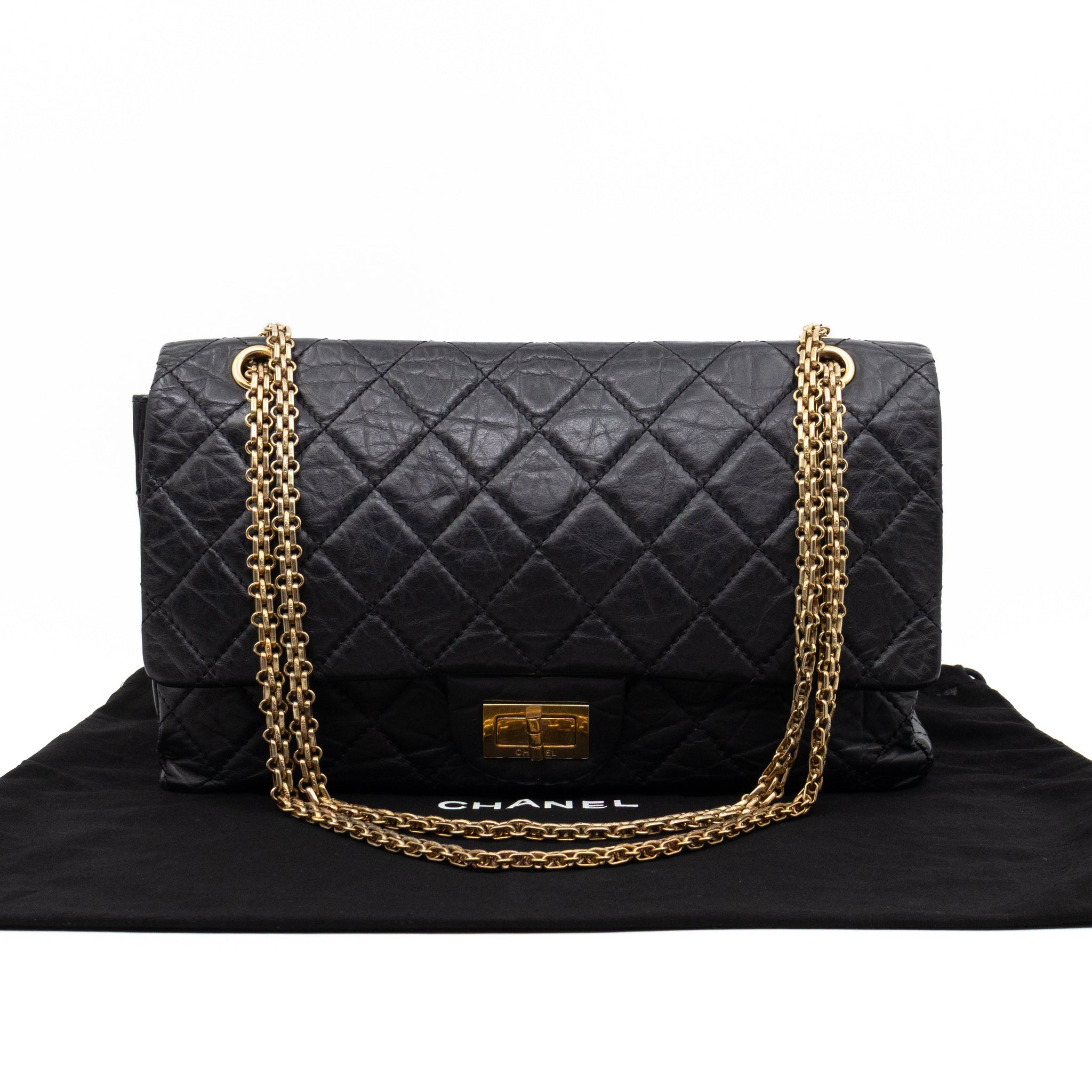 2.55 Reissue 227 Double Flap Bag Black Leather