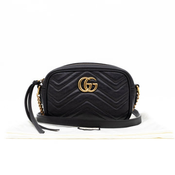Gucci GG Marmont Mini Black Matelassé Leather