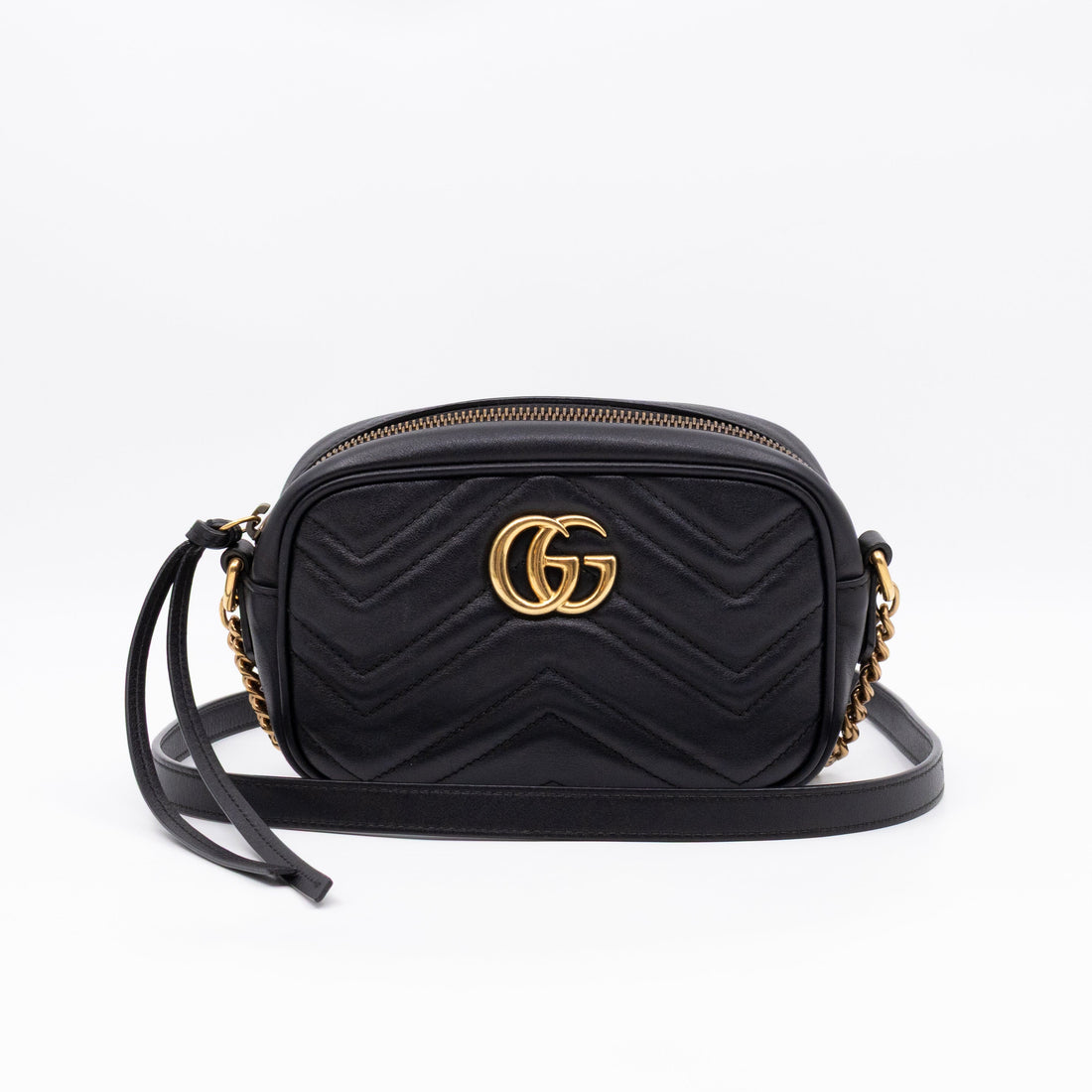 Gucci GG Marmont Mini Black Matelassé Leather