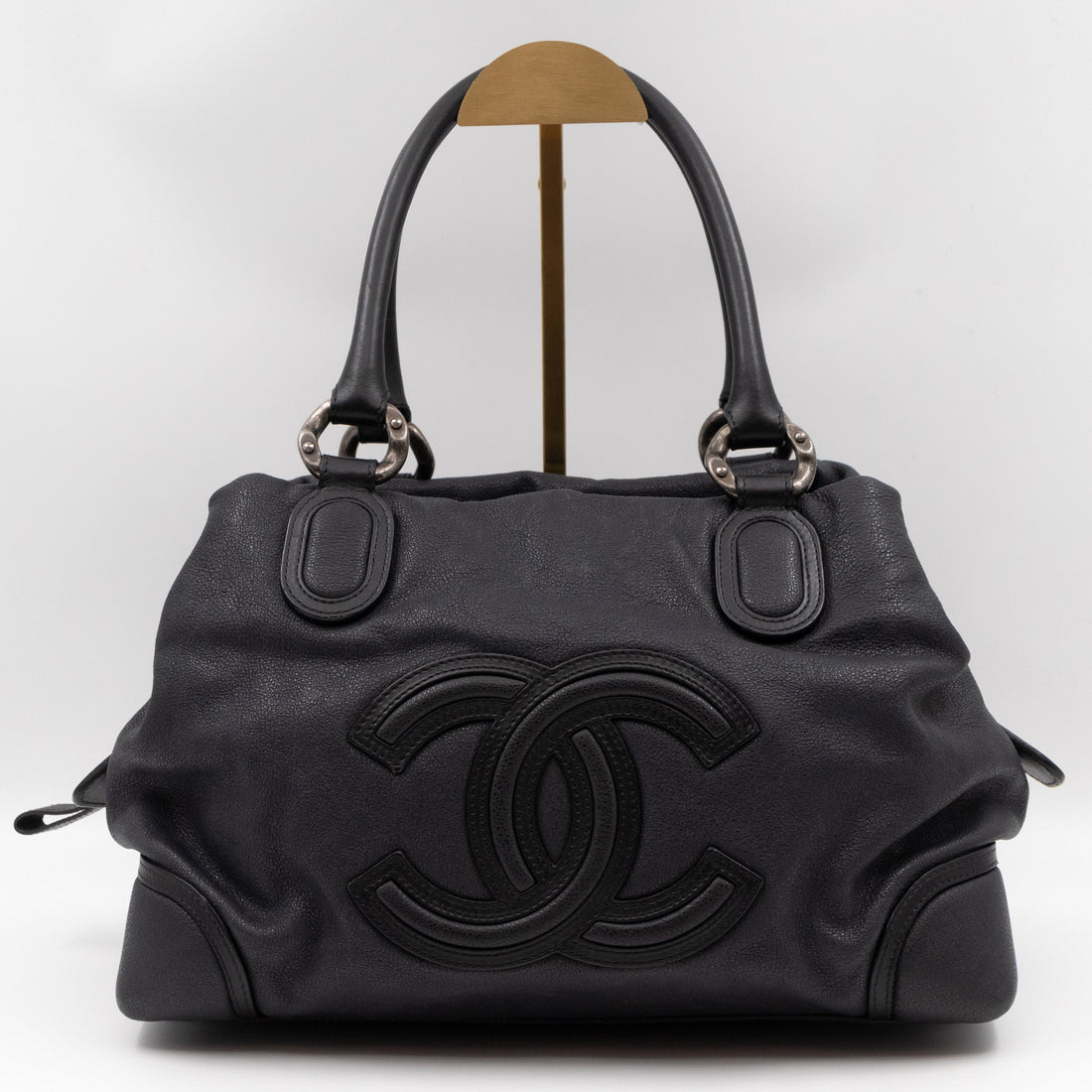 Bowling Bag Black Washed Leather
