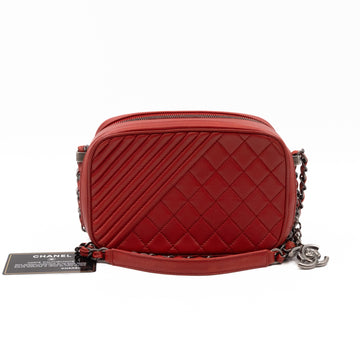 Small Coco Boy Camera Bag Red Lambskin