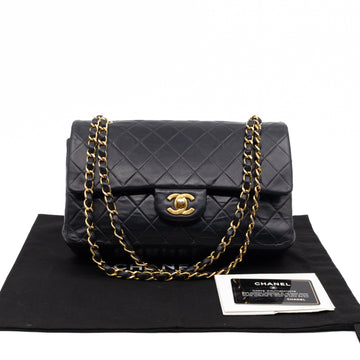 Classic Double Flap Bag Black Lambskin Gold