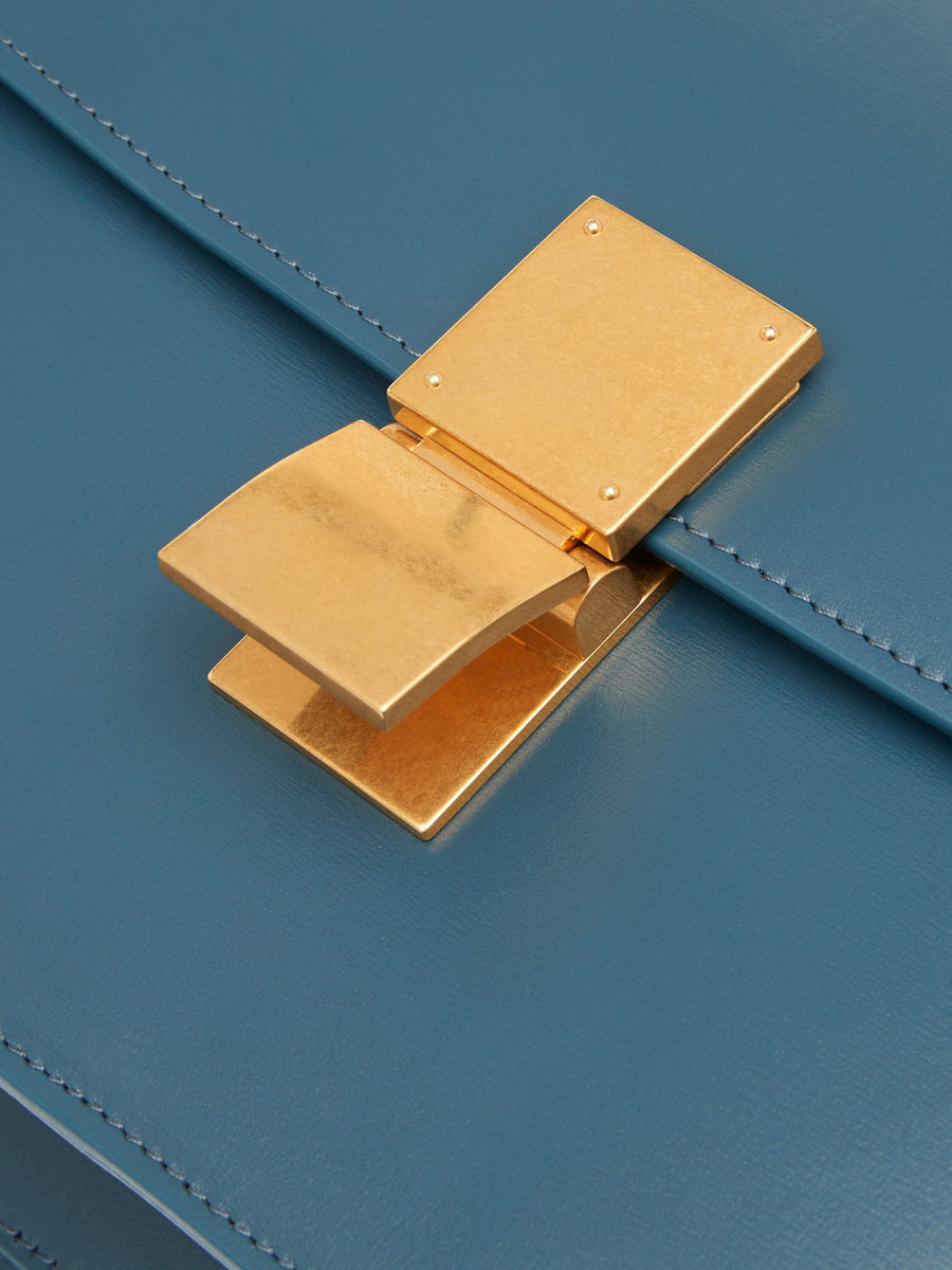 Medium Classic Bag In Box Calfskin in Petrol