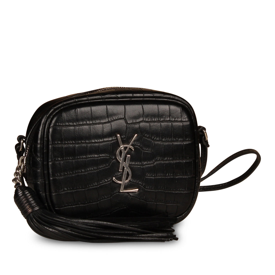 Yves Saint Laurent Small Lou Camera Bag- Croc Embossed