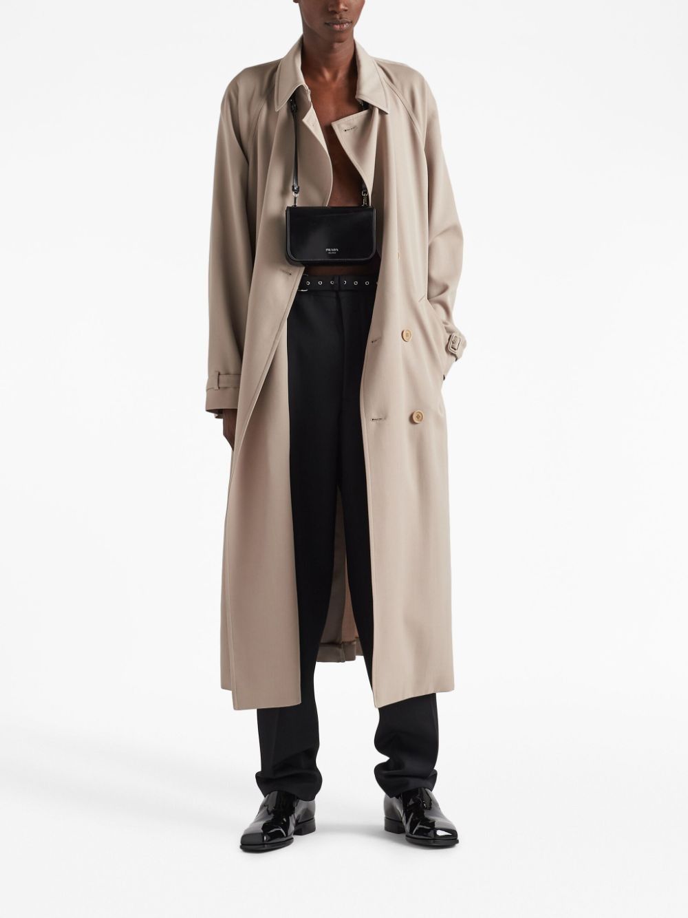 PRADA Men's Gabardine Trench Jacket for SS24