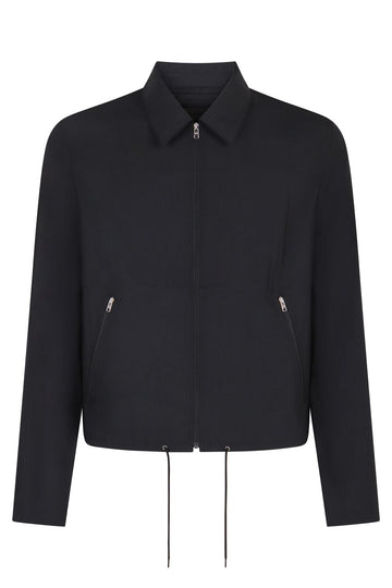 PRADA Men's Virgin Wool Jacket with Adjustable Drawstring Hem