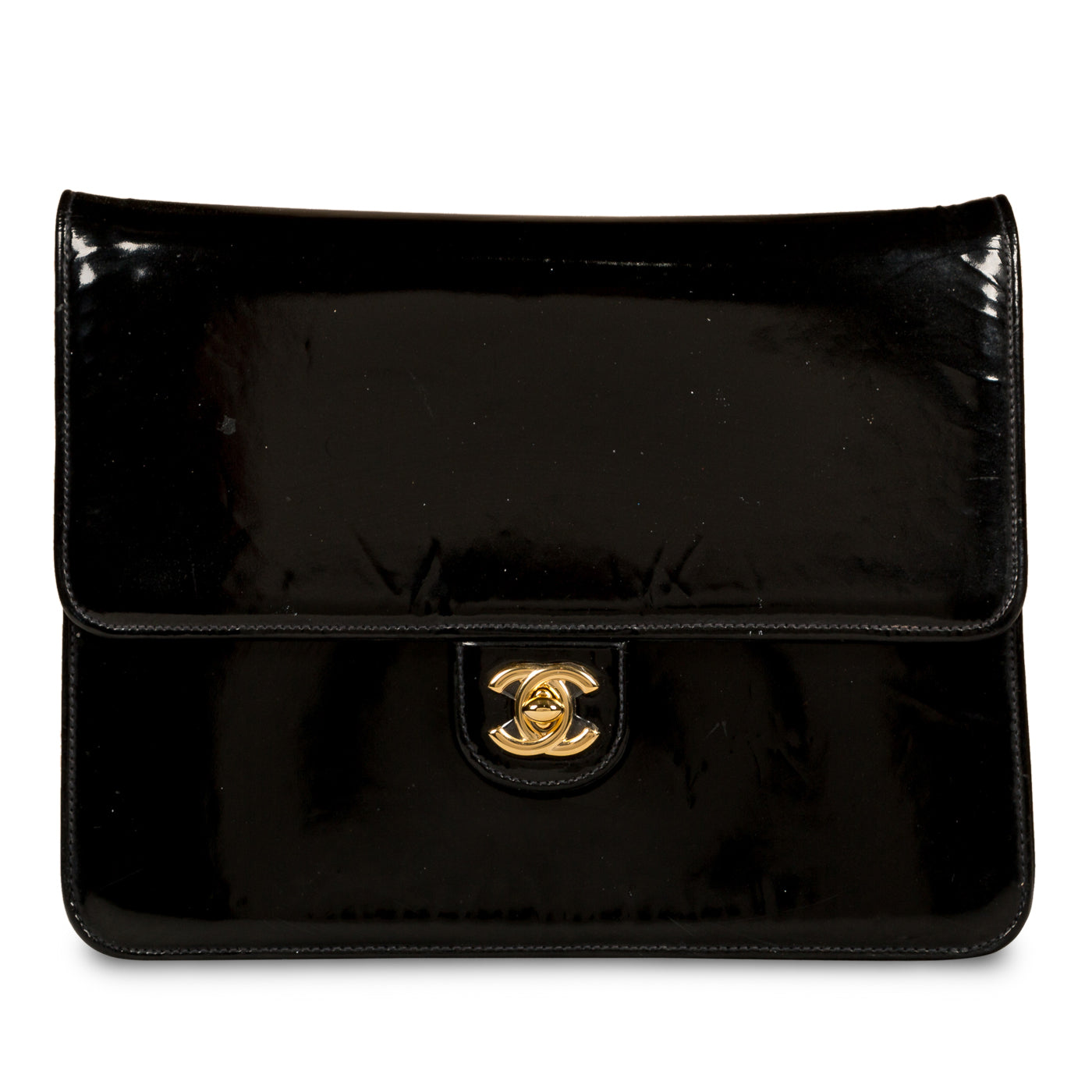 Chanel Classic Clutch on Chain Patent Black