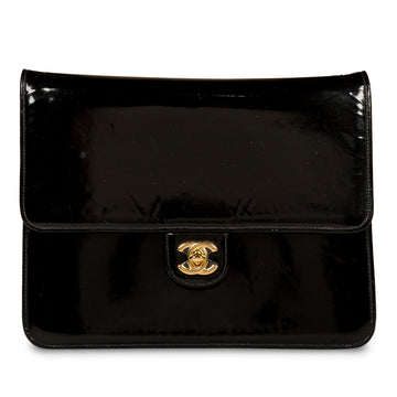 Chanel Classic Clutch on Chain Patent Black