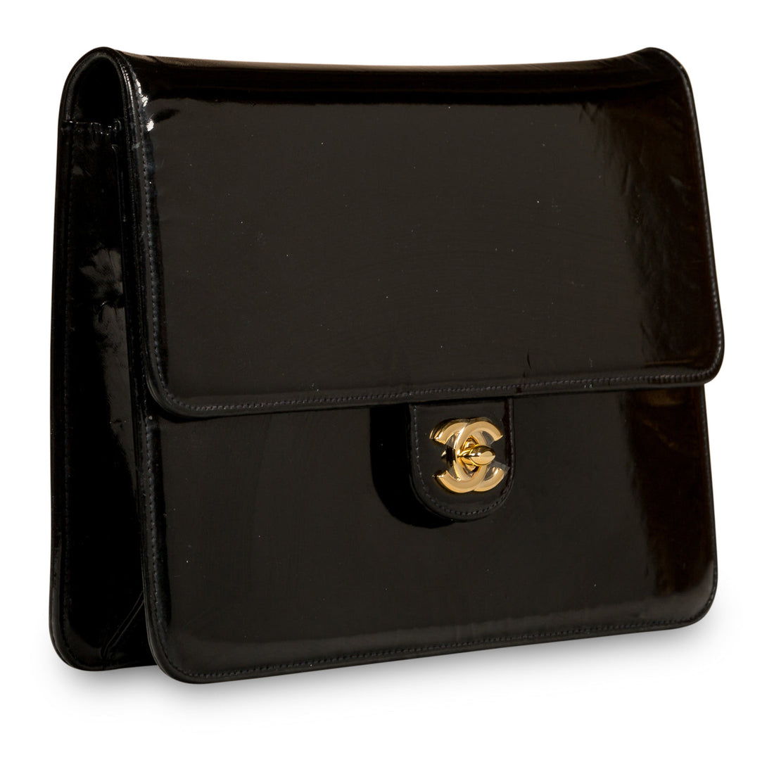 Chanel Classic Clutch on Chain Patent Black