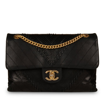 Chanel Mixed Leather and Python Flap Bag