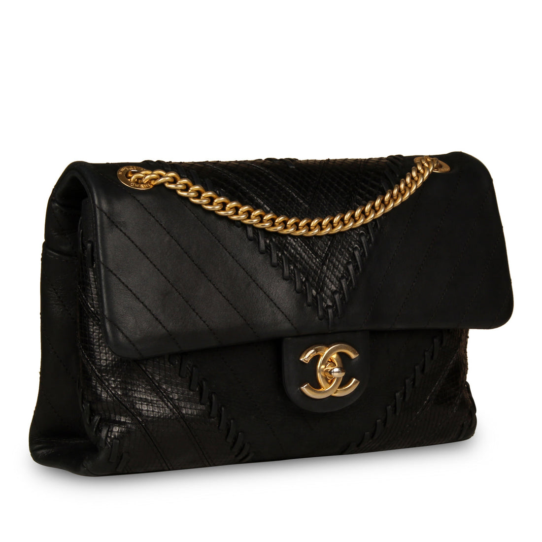Chanel Mixed Leather and Python Flap Bag