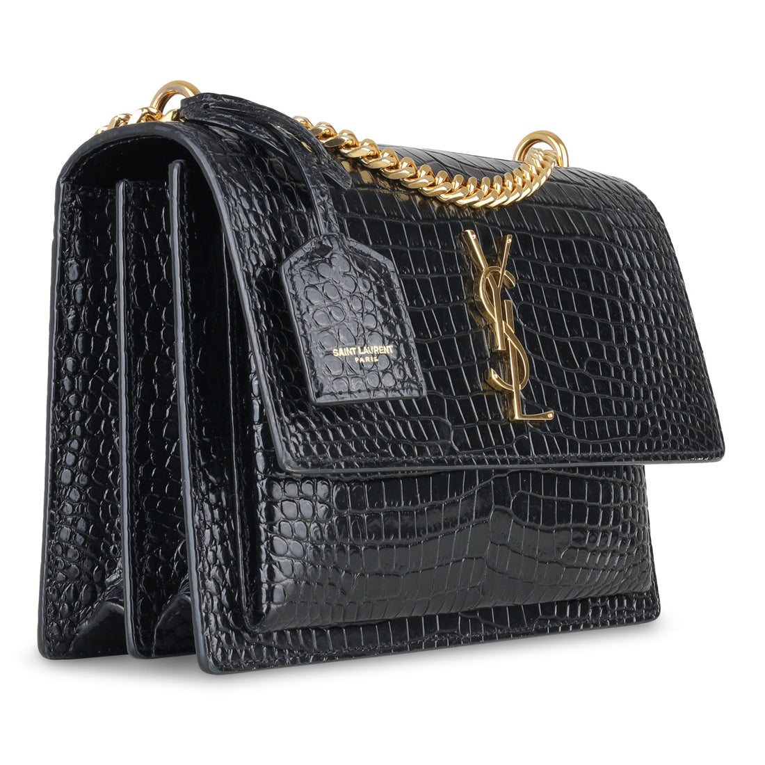 Yves Saint Laurent Sunset Bag - Croc Embossed