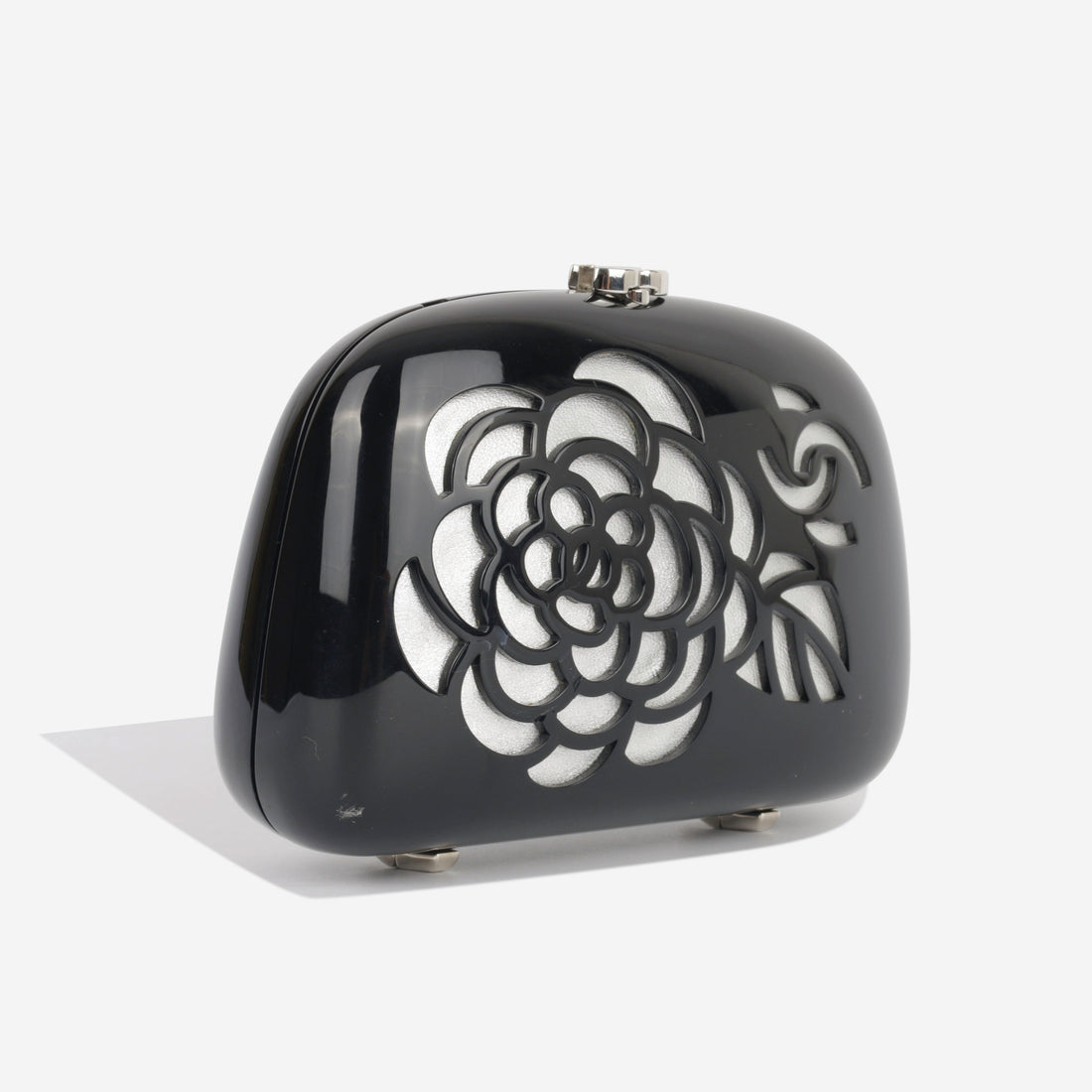 Chanel Vintage Camellia Minaudière Clutch