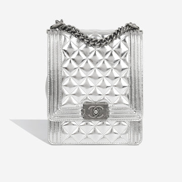 Chanel North South Boy Bag Silver