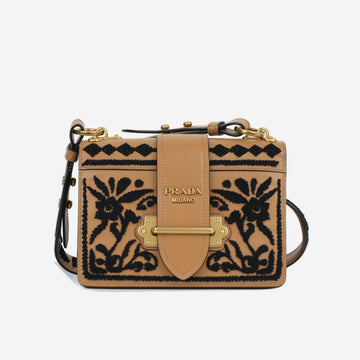 Prada Cahier Embroidered Shoulder Bag