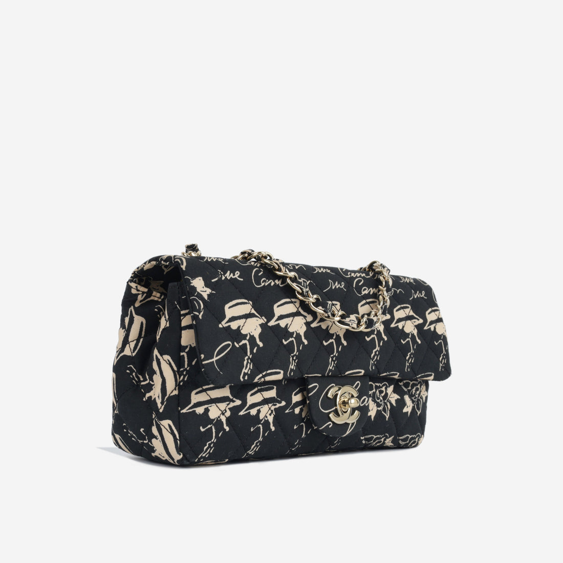Chanel Vintage Coco Print Fabric Flap