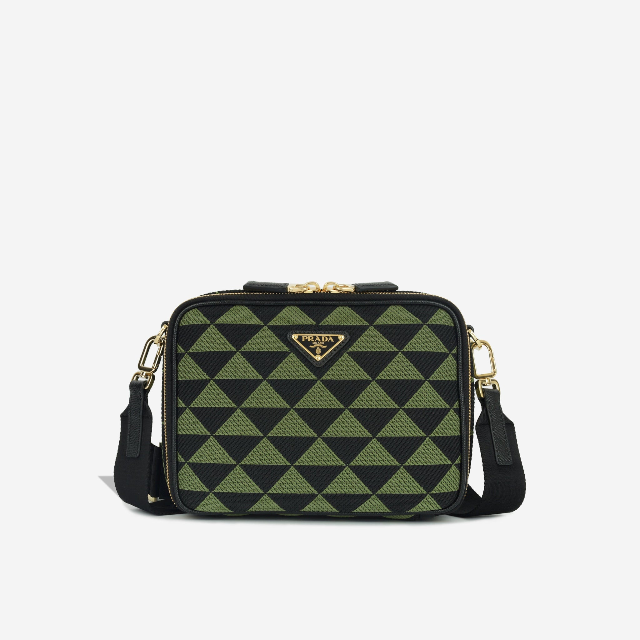 Prada Symbole Embroidered Fabric Bag