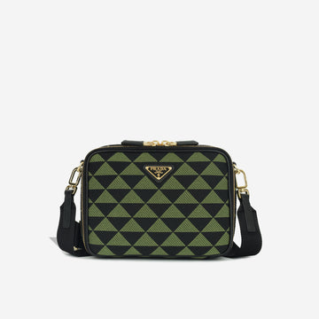 Prada Symbole Embroidered Fabric Bag