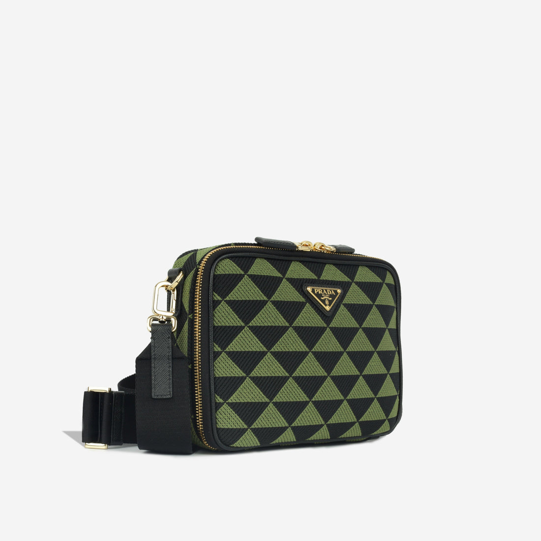 Prada Symbole Embroidered Fabric Bag