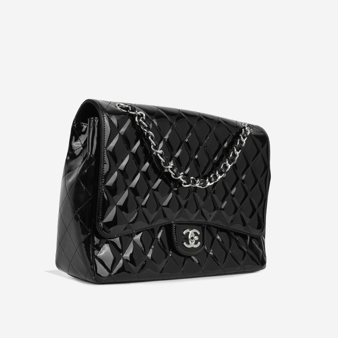 Chanel Maxi Classic Single Flap Black Patent