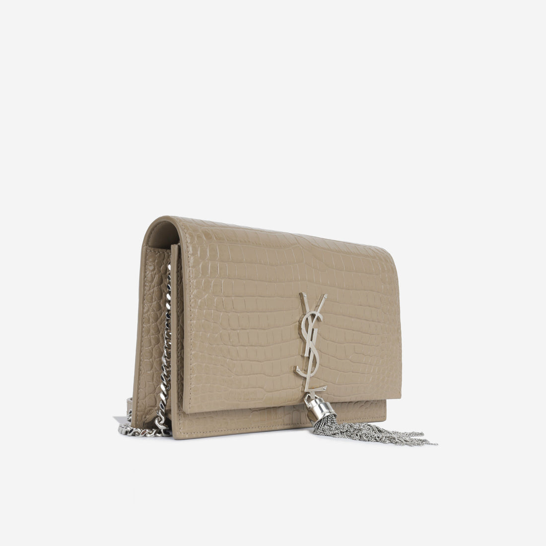 Yves Saint Laurent Kate Tassel WOC -  Croc Embossed