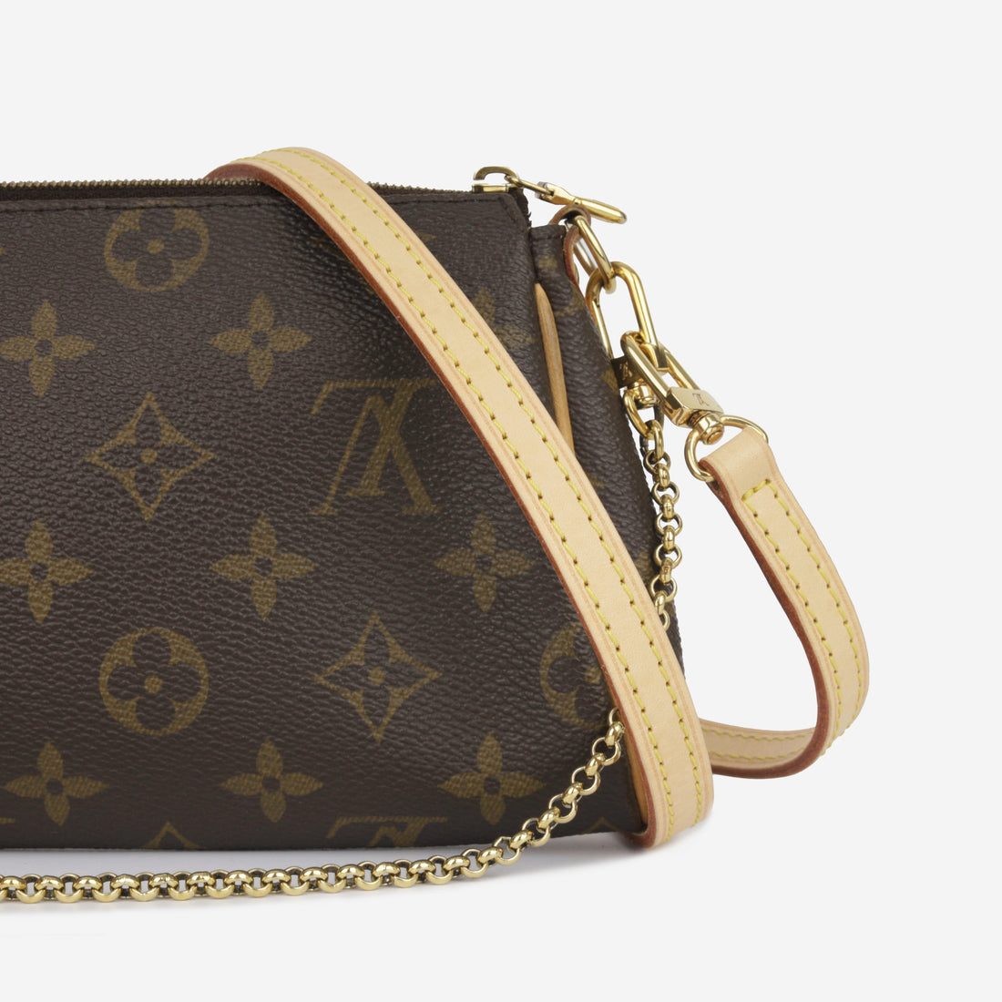 Louis Vuitton Eva clutch strap Beige Vachetta
