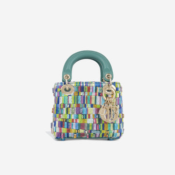Christian Dior Micro Lady Dior Minjung Kim Beaded Teal