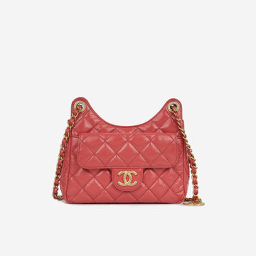 Chanel Cruise 2023 Small Hobo Bag Coral