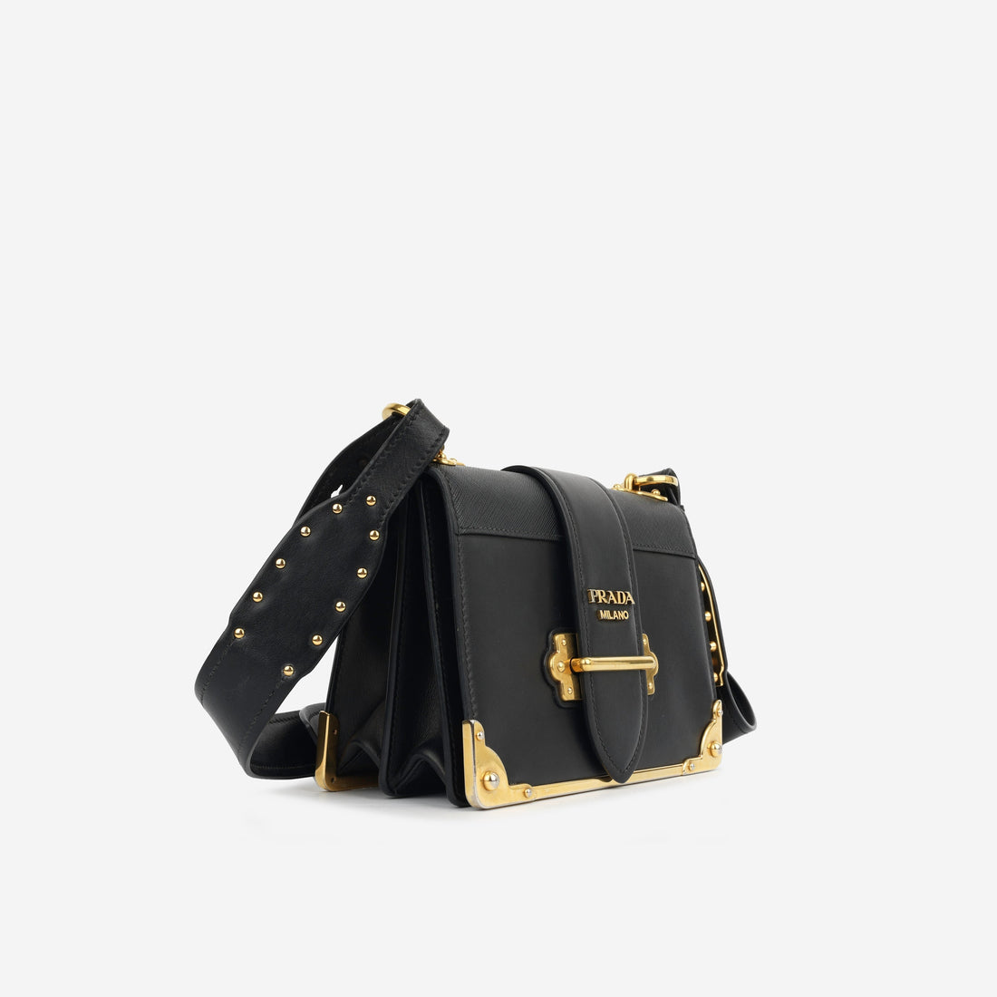 Prada Cahier Shoulder Bag Black