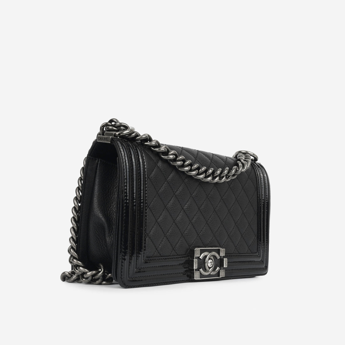 Chanel Boy Bag Old Medium Black Lambskin