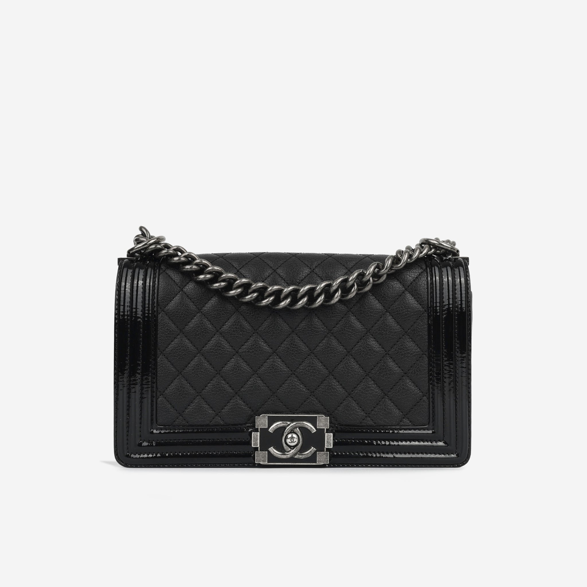 Chanel Boy Bag Old Medium Black Lambskin