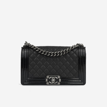Chanel Boy Bag Old Medium Black Lambskin