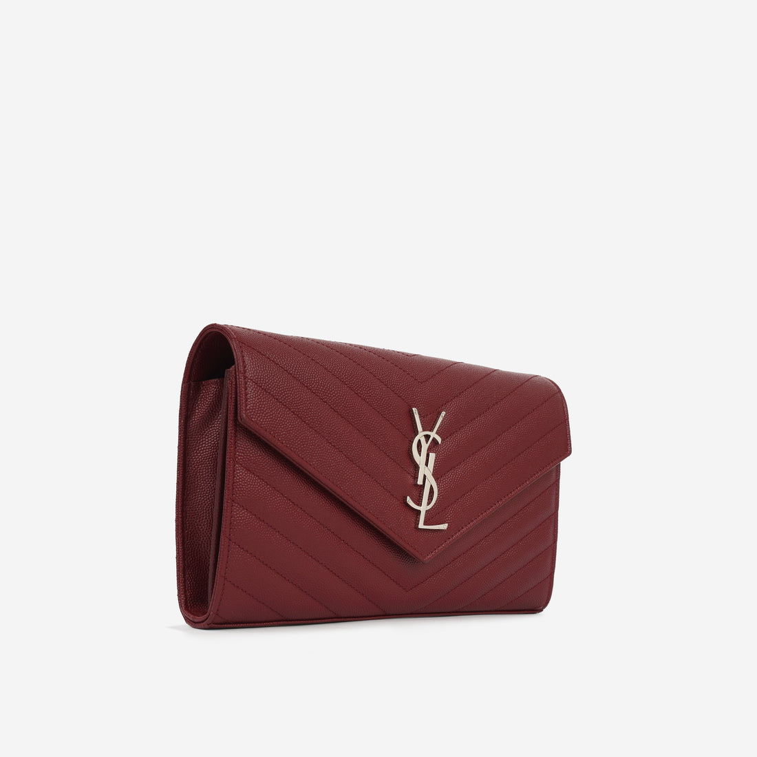 Yves Saint Laurent Cassandre Chain Wallet - Burgundy