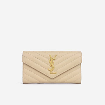 Yves Saint Laurent Cassandre Wallet - Beige