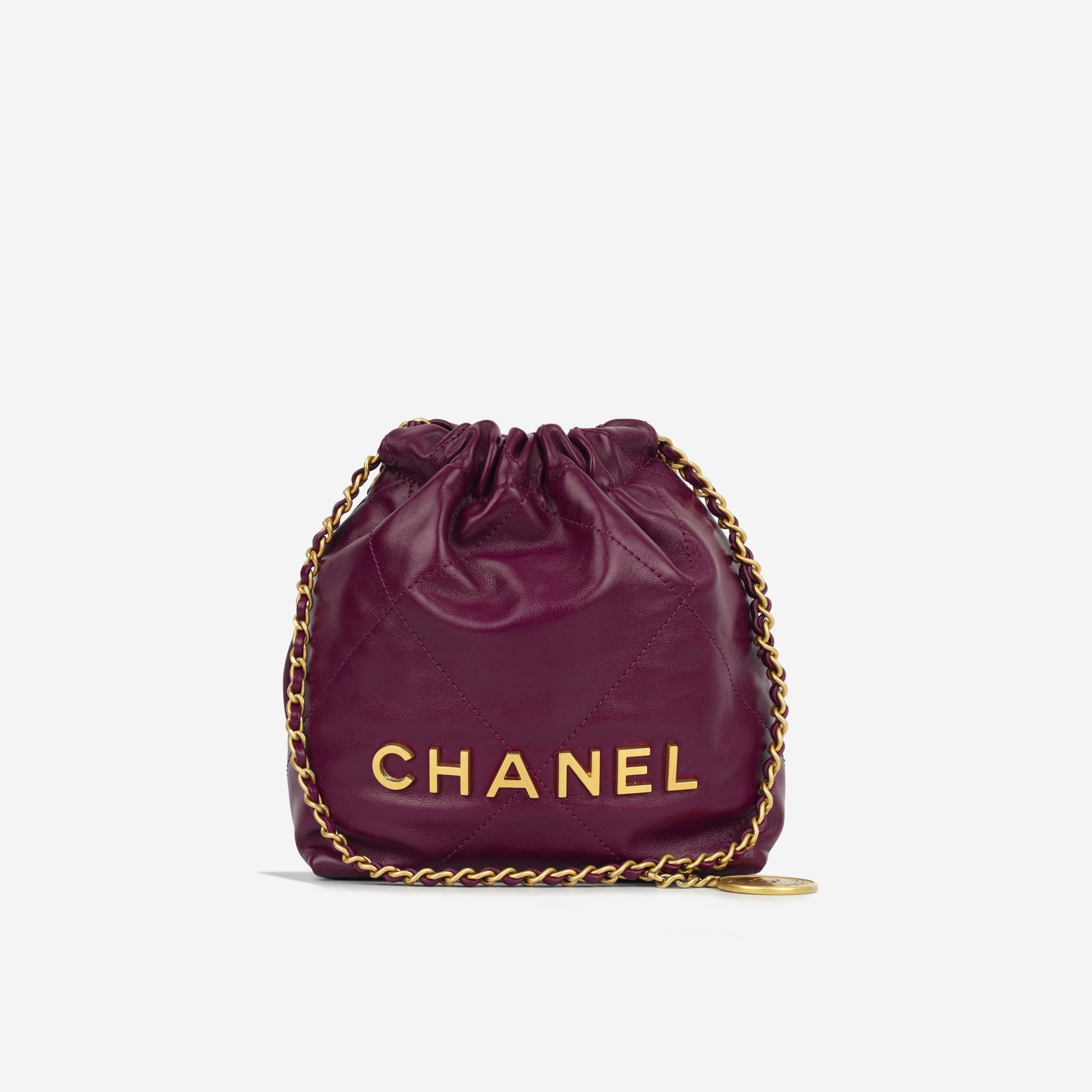Chanel 22 Mini Handbag Plum Purple