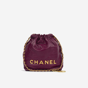 Chanel 22 Mini Handbag Plum Purple