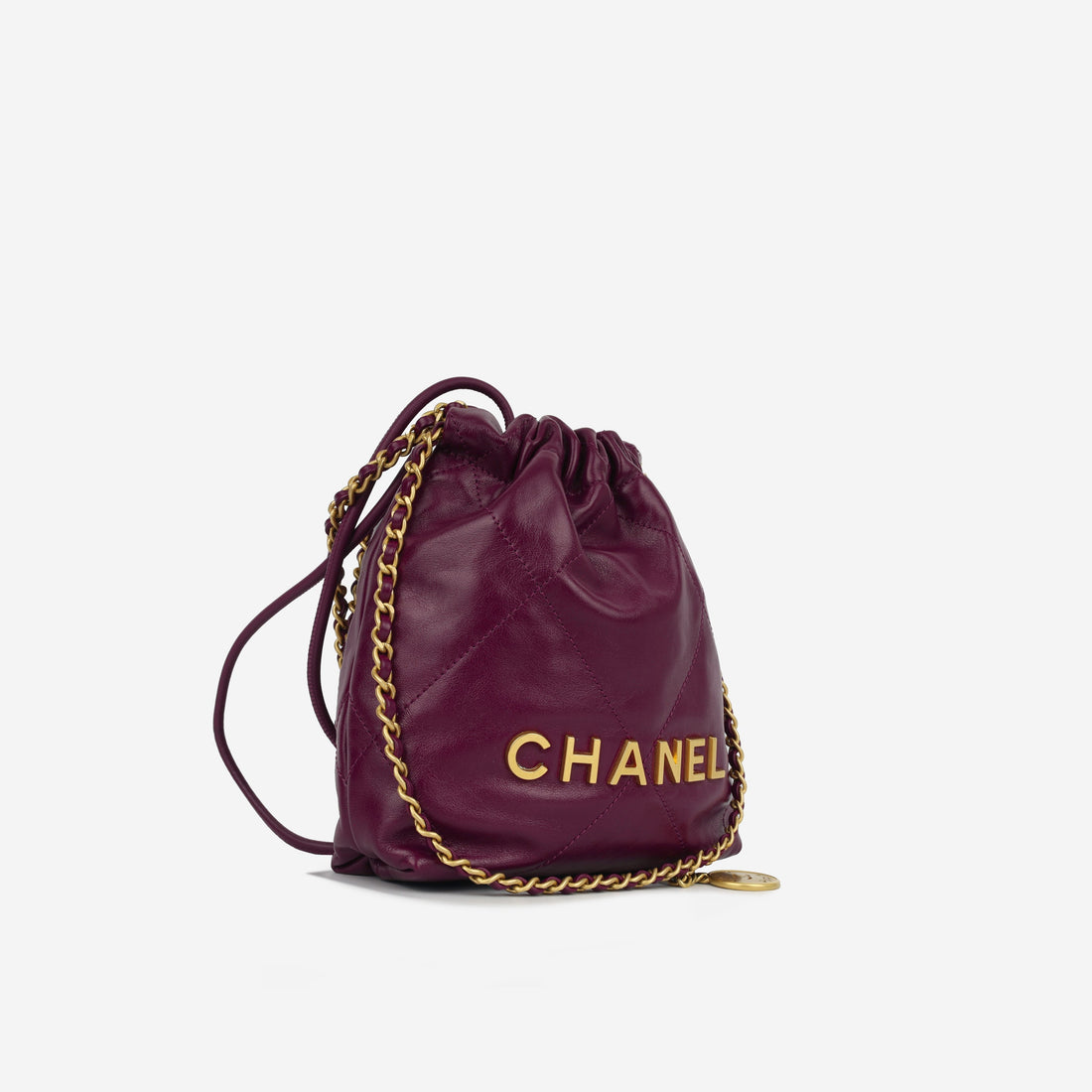 Chanel 22 Mini Handbag Plum Purple