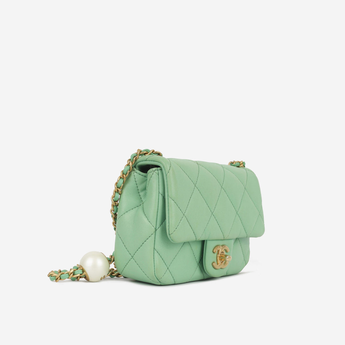 Chanel Seasonal Mini Square Pearl Crush Brushed Gold Hardware